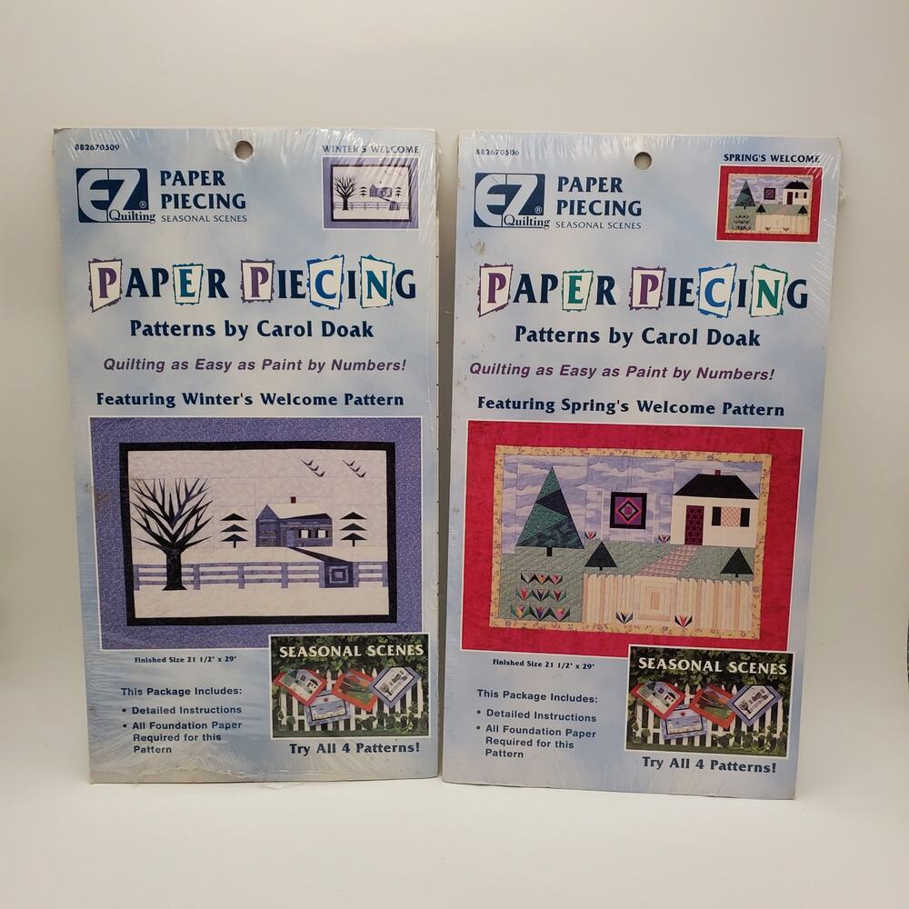 2 EZ Quilting paper piecing pattern Seasonal Scenes Winter Spring Carol Doak